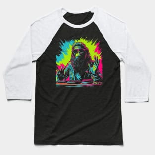 Bigfoot DJ | Funny Retro EDM Festival Bigfoot #2 Baseball T-Shirt